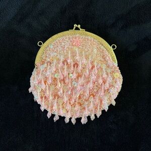 Vintage Iridescent Beaded Sequins Formal Evening Cocktail Clutch